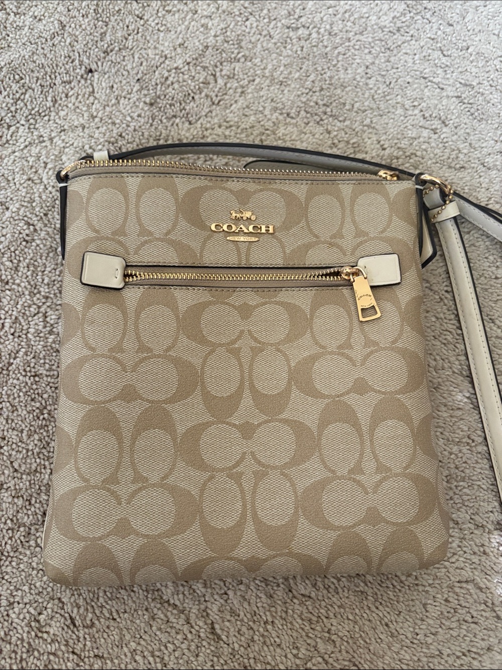 Coach Beige/Chalk Signature Crossbody Bag